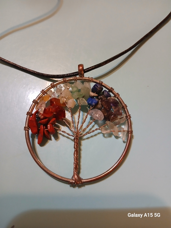 Jewelry - Handmade Tree of Life Multicolor Gemstone Pendant Necklace